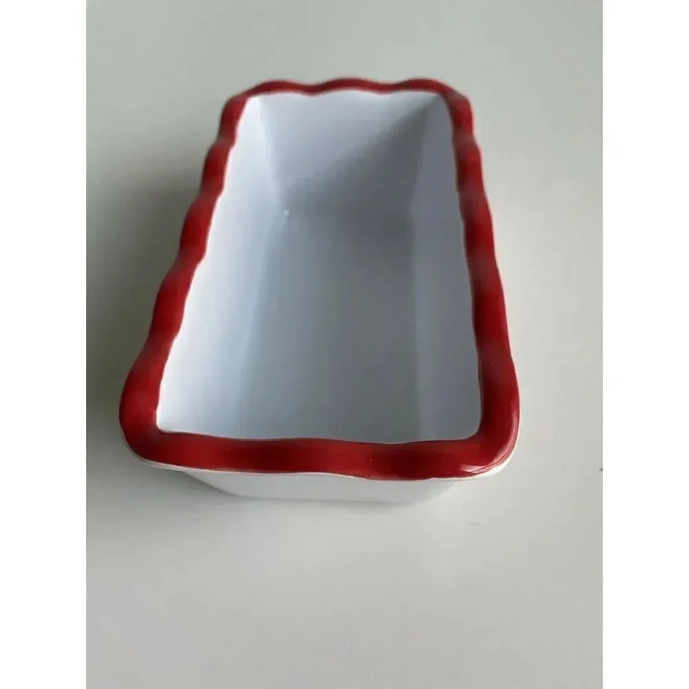 Disney Mickey Minnie Valentine’s Mini Loaf Bread Baking Pan Dish‎ Ceramic New